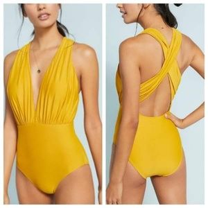 New Anthropologie Allihop Plunge One-Piece Swimsui